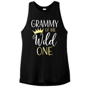 Grammy Of The Wild One First Birthday Matching Family Gift Ladies PosiCharge Tri-Blend Wicking Tank