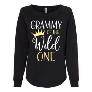 Grammy Of The Wild One First Birthday Matching Family Gift Womens California Wash Sweatshirt