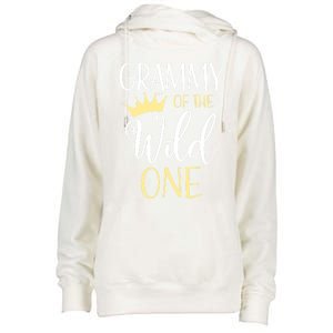 Grammy Of The Wild One First Birthday Matching Family Gift Womens Funnel Neck Pullover Hood