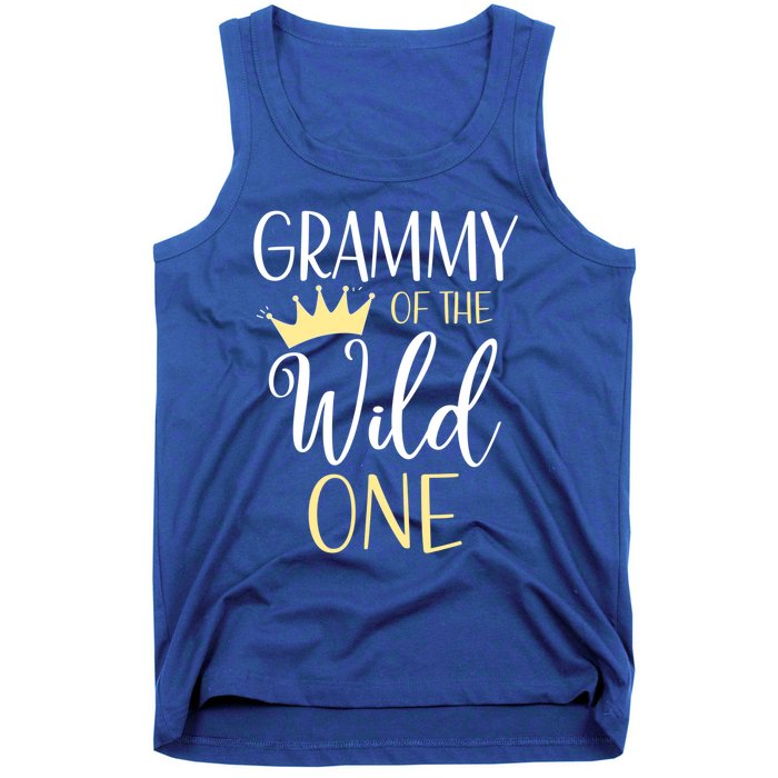 Grammy Of The Wild One First Birthday Matching Family Gift Tank Top