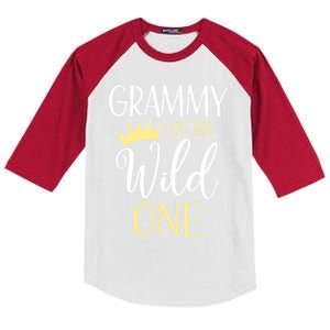 Grammy Of The Wild One First Birthday Matching Family Gift Kids Colorblock Raglan Jersey