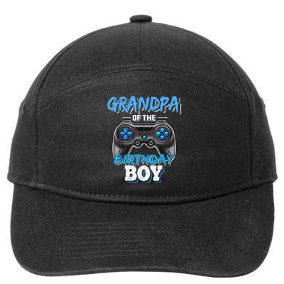 Grandpa Of The Birthday Boy Matching Video Game Birthday 7-Panel Snapback Hat