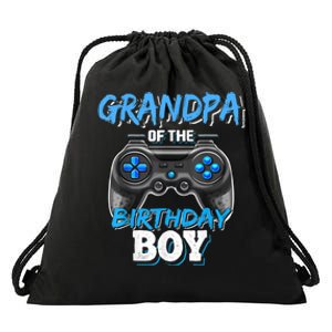 Grandpa Of The Birthday Boy Matching Video Game Birthday Drawstring Bag