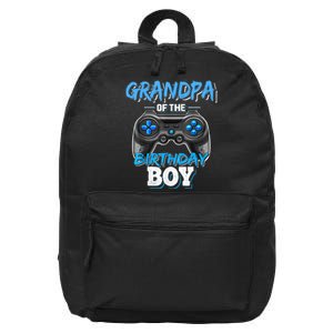 Grandpa Of The Birthday Boy Matching Video Game Birthday 16 in Basic Backpack