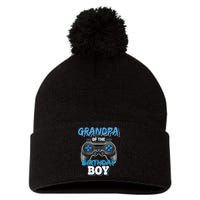 Grandpa Of The Birthday Boy Matching Video Game Birthday Pom Pom 12in Knit Beanie