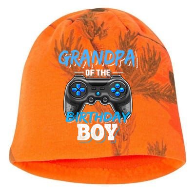 Grandpa Of The Birthday Boy Matching Video Game Birthday Kati - Camo Knit Beanie