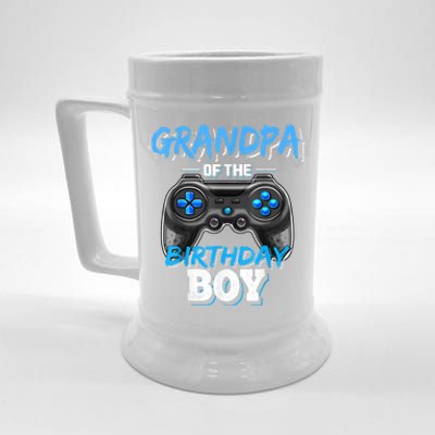 Grandpa Of The Birthday Boy Matching Video Game Birthday Beer Stein