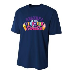 Grandpa Of The Birthday Sweetie Ice Cream Birthday Party Performance Sprint T-Shirt