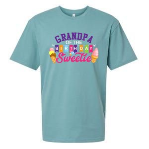 Grandpa Of The Birthday Sweetie Ice Cream Birthday Party Sueded Cloud Jersey T-Shirt