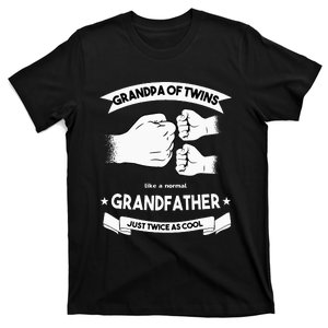 Grandpa Of Twins Baby Announcement Party Twin Grandfather T-Shirt