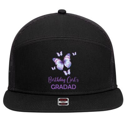 Gradad Of The Birthday Butterfly Family 1st Birthday Gift 7 Panel Mesh Trucker Snapback Hat