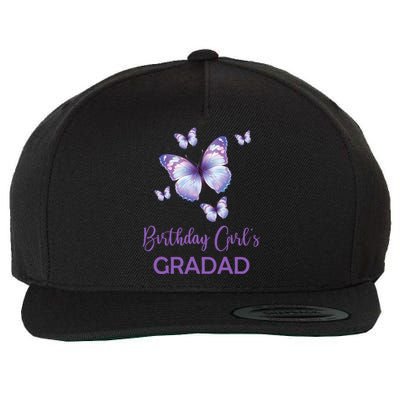 Gradad Of The Birthday Butterfly Family 1st Birthday Gift Wool Snapback Cap