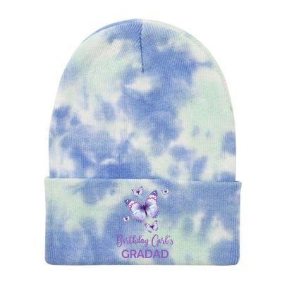 Gradad Of The Birthday Butterfly Family 1st Birthday Gift Tie Dye 12in Knit Beanie