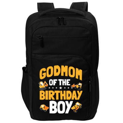 Godmom Of The Birthday Boy Construction Worker Bday Party Impact Tech Backpack