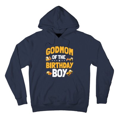 Godmom Of The Birthday Boy Construction Worker Bday Party Hoodie