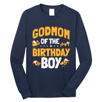 Godmom Of The Birthday Boy Construction Worker Bday Party Long Sleeve Shirt