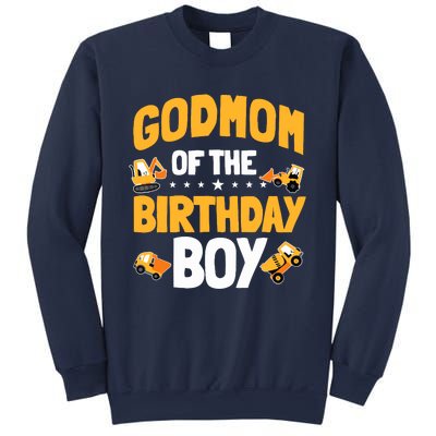 Godmom Of The Birthday Boy Construction Worker Bday Party Sweatshirt