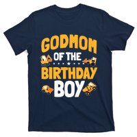 Godmom Of The Birthday Boy Construction Worker Bday Party T-Shirt