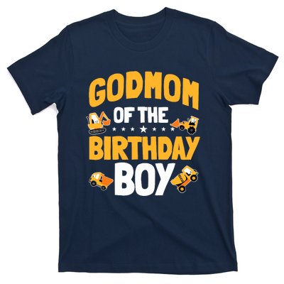 Godmom Of The Birthday Boy Construction Worker Bday Party T-Shirt