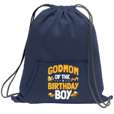 Godmom Of The Birthday Boy Construction Worker Bday Party Sweatshirt Cinch Pack Bag