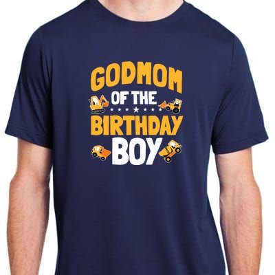 Godmom Of The Birthday Boy Construction Worker Bday Party Adult ChromaSoft Performance T-Shirt