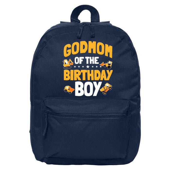 Godmom Of The Birthday Boy Construction Worker Bday Party 16 in Basic Backpack