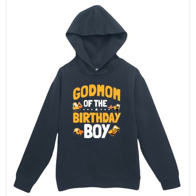 Godmom Of The Birthday Boy Construction Worker Bday Party Urban Pullover Hoodie