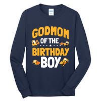 Godmom Of The Birthday Boy Construction Worker Bday Party Tall Long Sleeve T-Shirt