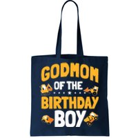 Godmom Of The Birthday Boy Construction Worker Bday Party Tote Bag