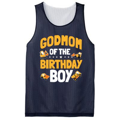 Godmom Of The Birthday Boy Construction Worker Bday Party Mesh Reversible Basketball Jersey Tank