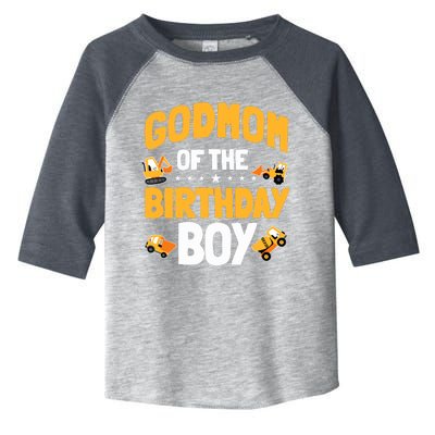 Godmom Of The Birthday Boy Construction Worker Bday Party Toddler Fine Jersey T-Shirt