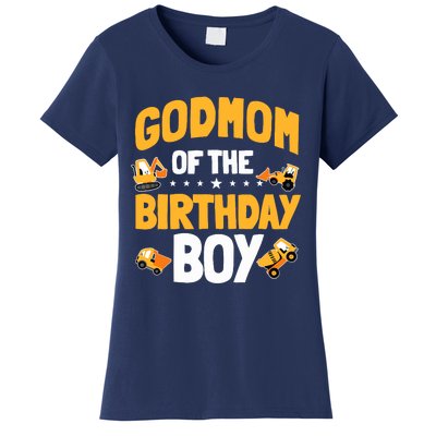 Godmom Of The Birthday Boy Construction Worker Bday Party Women's T-Shirt