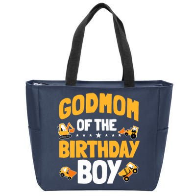 Godmom Of The Birthday Boy Construction Worker Bday Party Zip Tote Bag