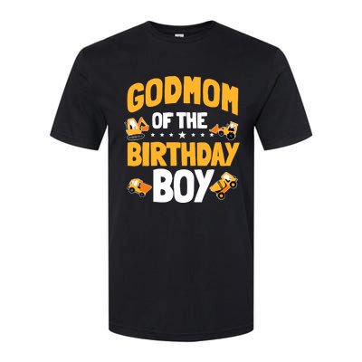 Godmom Of The Birthday Boy Construction Worker Bday Party Softstyle CVC T-Shirt