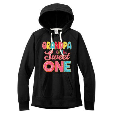 Grandpa Of The Sweet One 1st Birthday Donut Theme Family Women's Fleece Hoodie