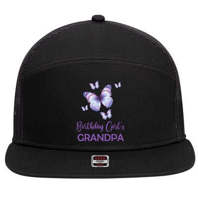 Grandpa Of The Birthday Butterfly Family 1st Birthday Gift 7 Panel Mesh Trucker Snapback Hat