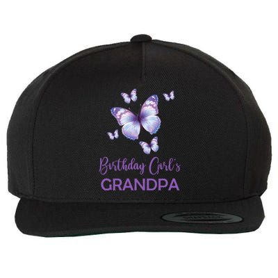 Grandpa Of The Birthday Butterfly Family 1st Birthday Gift Wool Snapback Cap