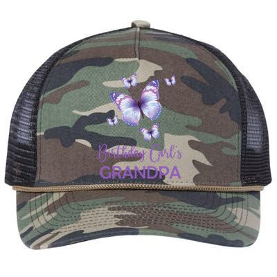 Grandpa Of The Birthday Butterfly Family 1st Birthday Gift Retro Rope Trucker Hat Cap