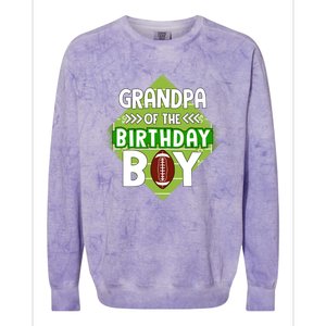 Grandpa Of The Birthday American Football Birthday Cute Gift Colorblast Crewneck Sweatshirt