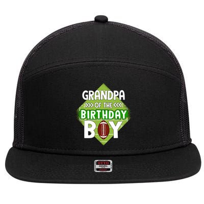 Grandpa Of The Birthday American Football Birthday Cute Gift 7 Panel Mesh Trucker Snapback Hat