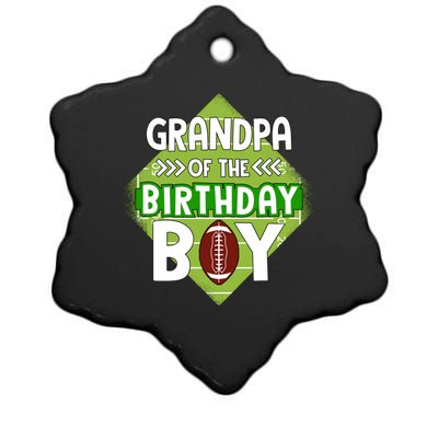 Grandpa Of The Birthday American Football Birthday Cute Gift Ceramic Star Ornament