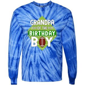 Grandpa Of The Birthday American Football Birthday Cute Gift Tie-Dye Long Sleeve Shirt