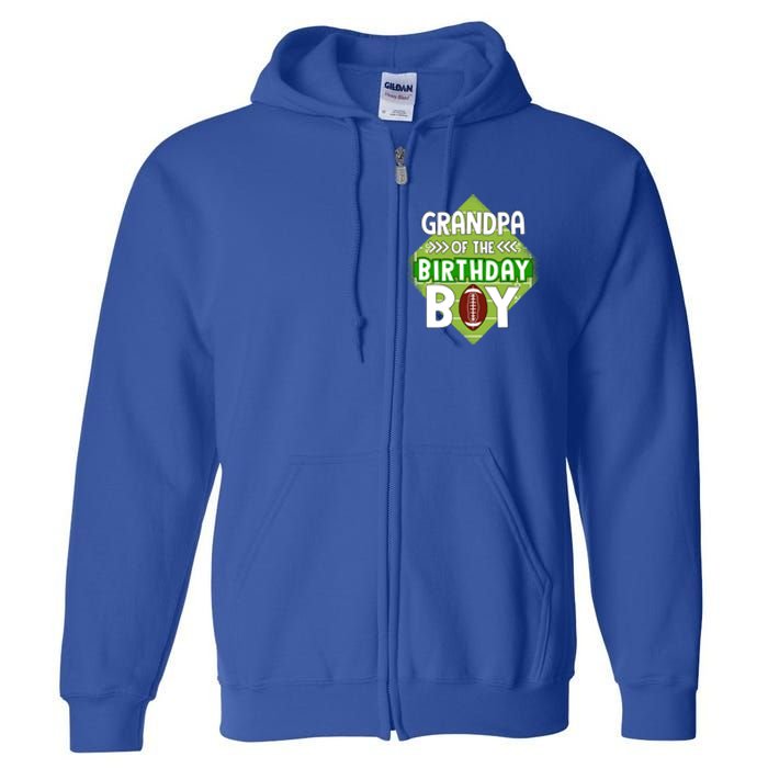 Grandpa Of The Birthday American Football Birthday Cute Gift Full Zip Hoodie