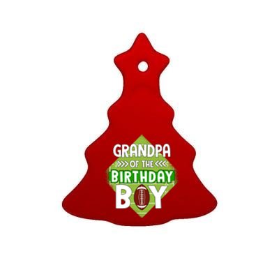 Grandpa Of The Birthday American Football Birthday Cute Gift Ceramic Tree Ornament