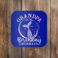 Grandpa Of The Birthday Mermaid Family Matching Party Squad Gift Coaster