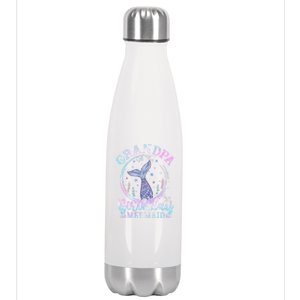 Grandpa Of The Birthday Mermaid Family Matching Party Squad Gift Stainless Steel Insulated Water Bottle