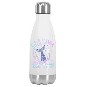 Grandpa Of The Birthday Mermaid Family Matching Party Squad Gift Stainless Steel Insulated Water Bottle