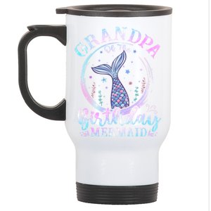 Grandpa Of The Birthday Mermaid Family Matching Party Squad Gift Stainless Steel Travel Mug