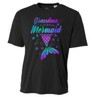 Grandma Of The Birthday Mermaid Family Matching Birthday Cooling Performance Crew T-Shirt