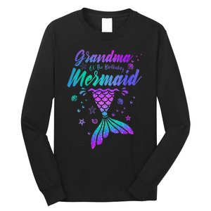 Grandma Of The Birthday Mermaid Family Matching Birthday Long Sleeve Shirt